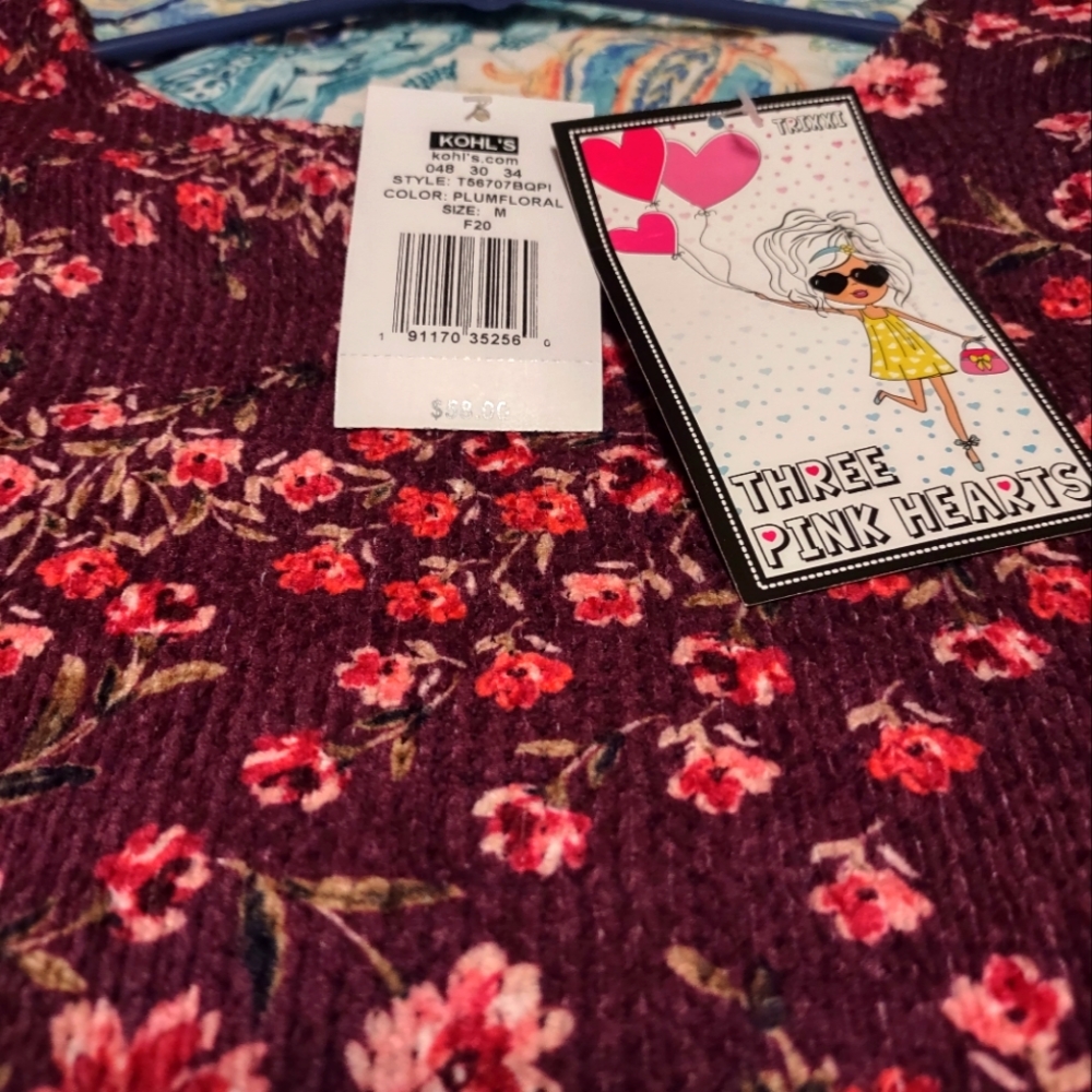 Three pink Hearts Girls dress NWT
